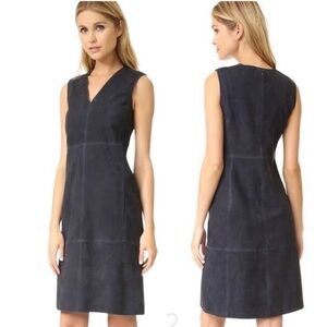 Vince NWT Dark Navy Suede Sleeveless Dress Retail $845 Size 12